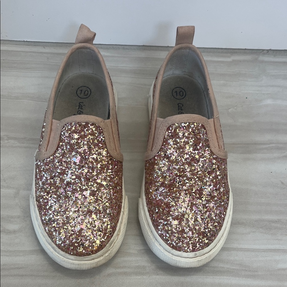 Girls' Glitter Slip-On Sneakers - Pink